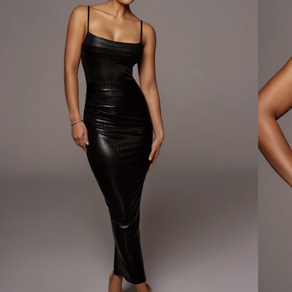 Elegant Black Satin Dress